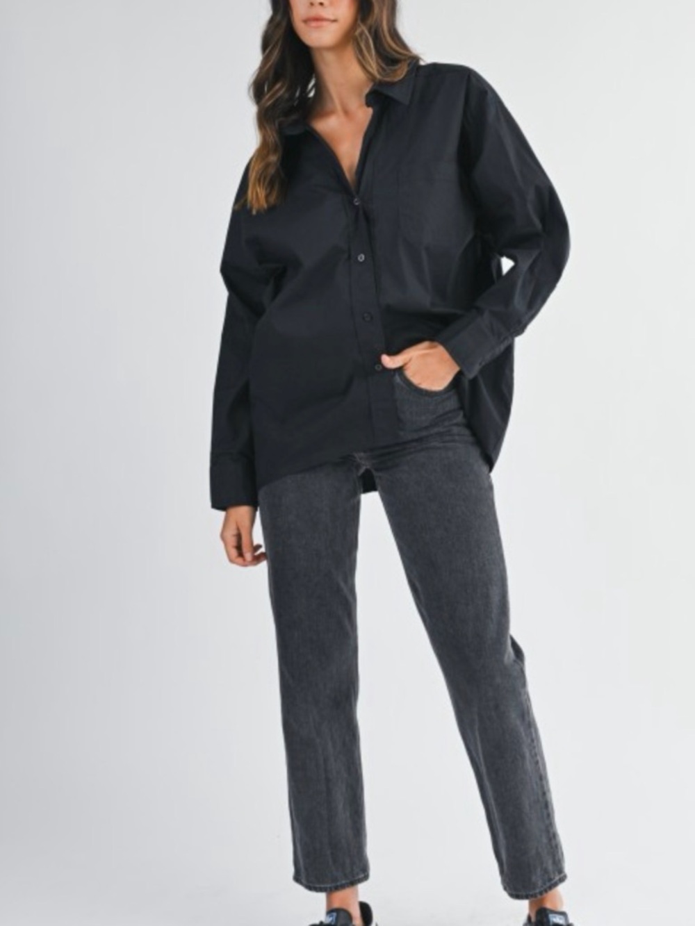 MARBLE Black Button-Up Shirt - Picture 3 of 11
